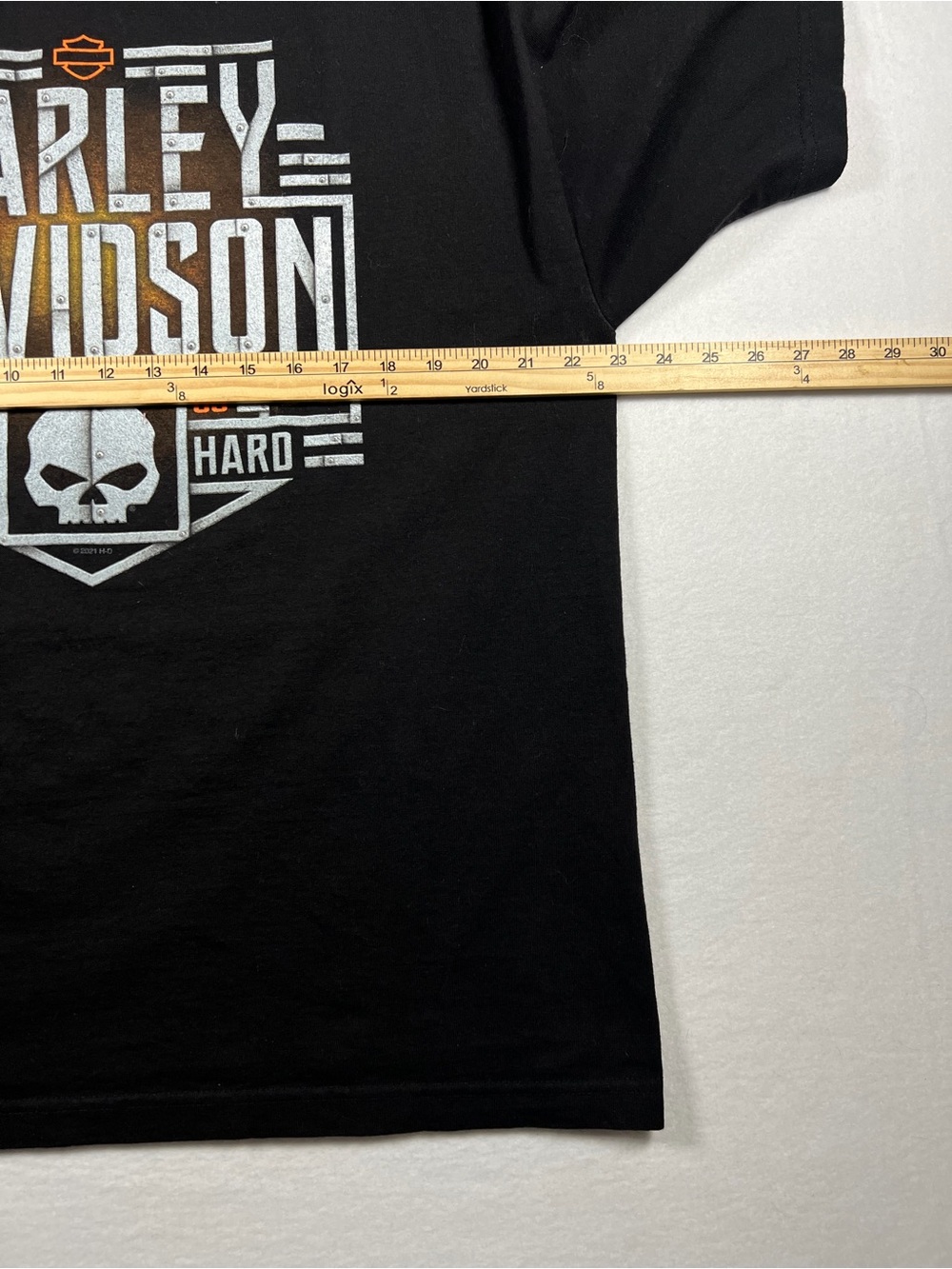 Harley Davidson Motor Cycles Black Gold Black Mens Short Sleeve Shirt Size XL - Picture 7 of 9